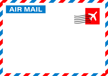 Air mail envelope with postal stamp